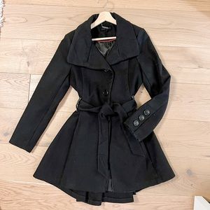 Steve Madden Black A-Line Peacoat